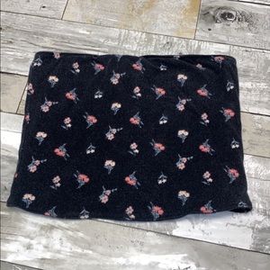 Black with flowers tube top.